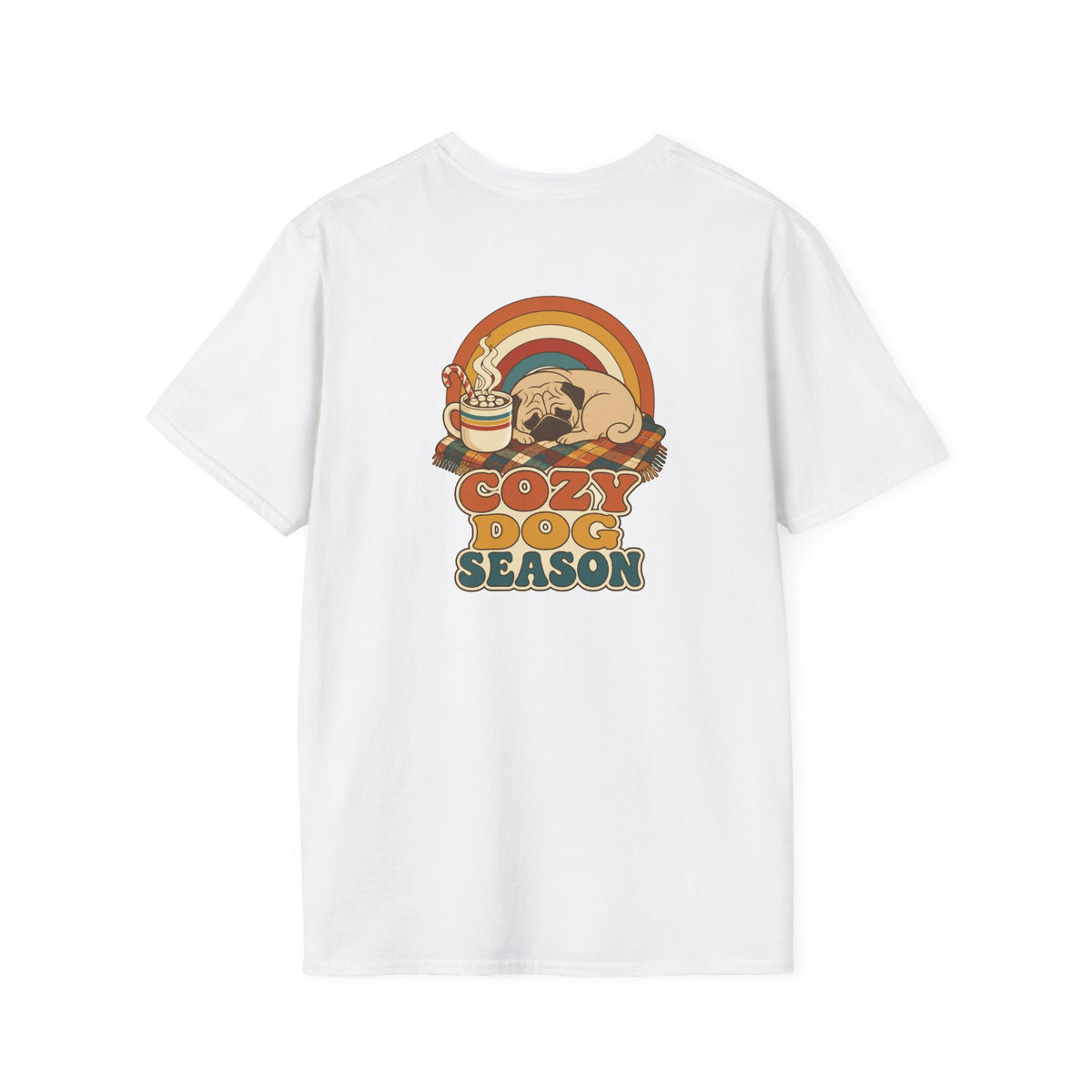 Retro Christmas Dog T-Shirt Cozy Dog Season Vintage Dog Lover Shirt Unisex Softstyle Tee Christmas Gift