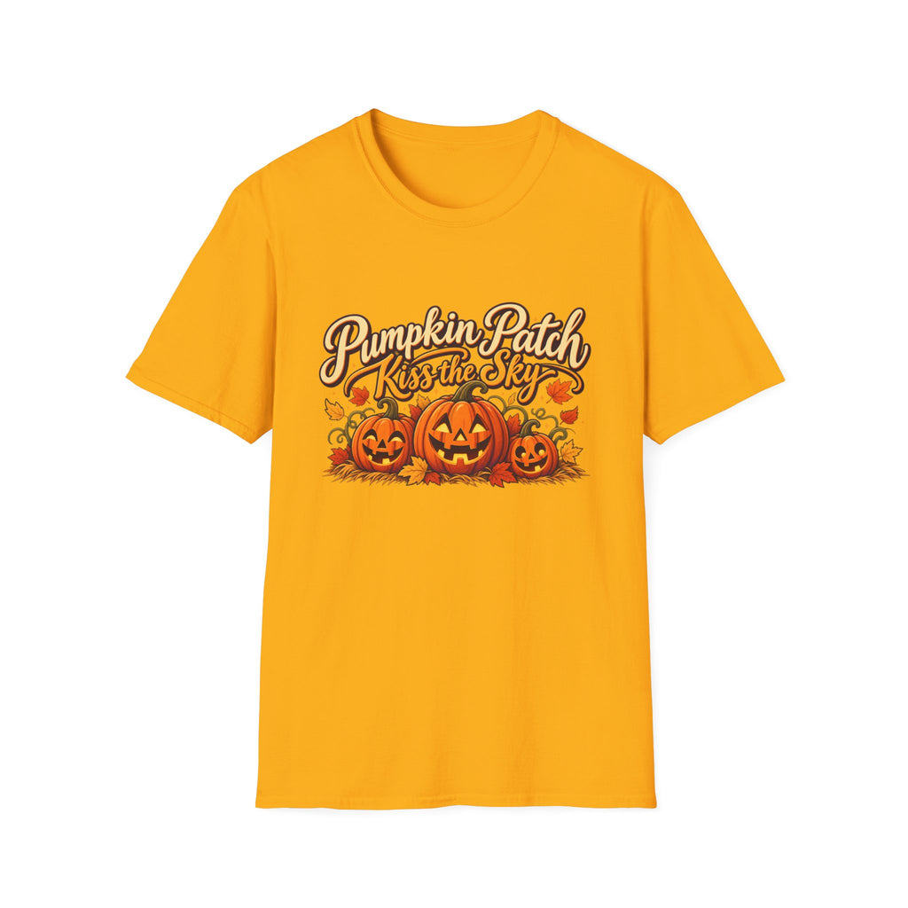 Pumpkin Patch Kiss the Sky Shirt | Cute Fall Jack-O'-Lantern Graphic Tee | Womens Halloween T-Shirt