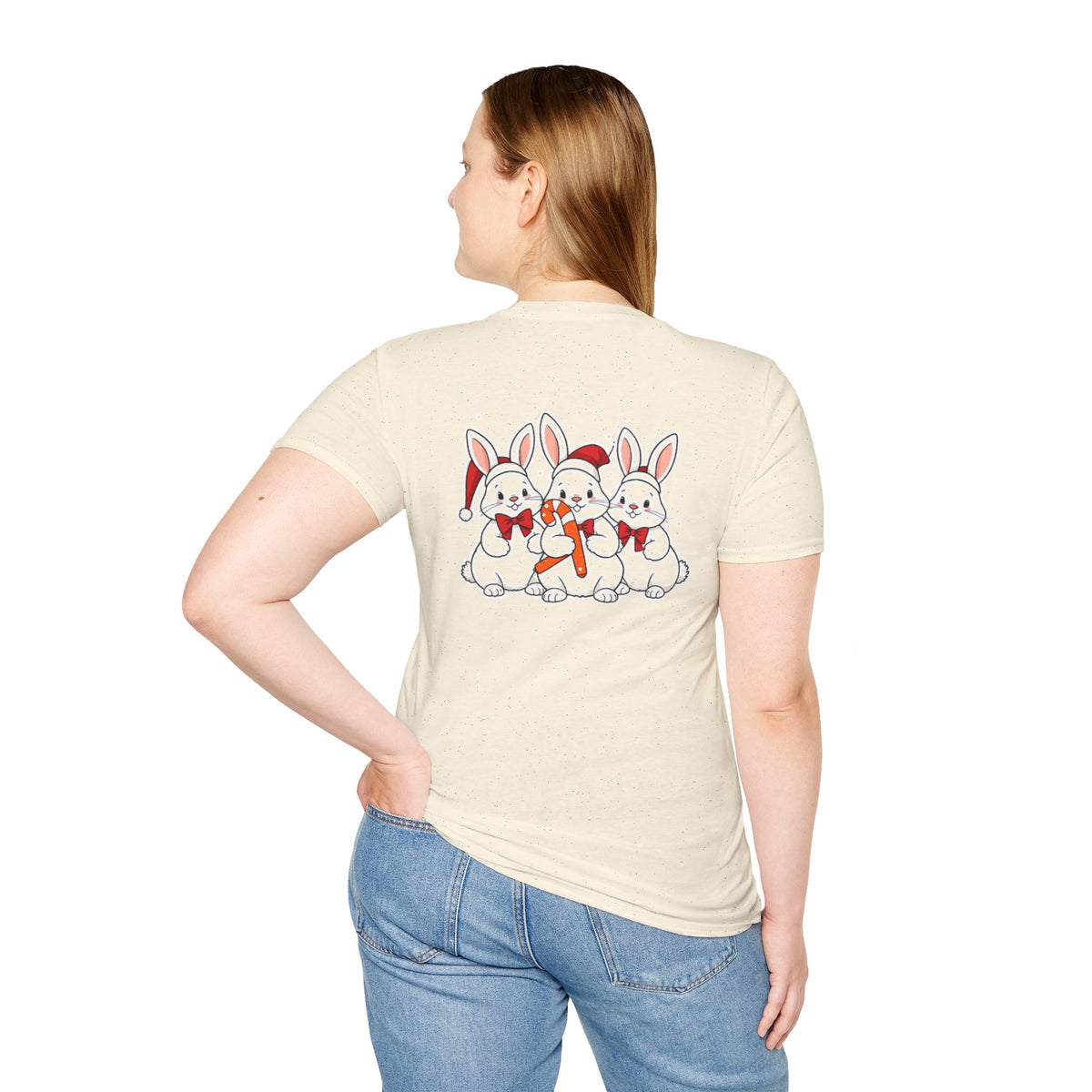 Christmas Rabbits Family T-Shirt | Cute Cartoon Holiday Design Unique Holiday Gift Shirt