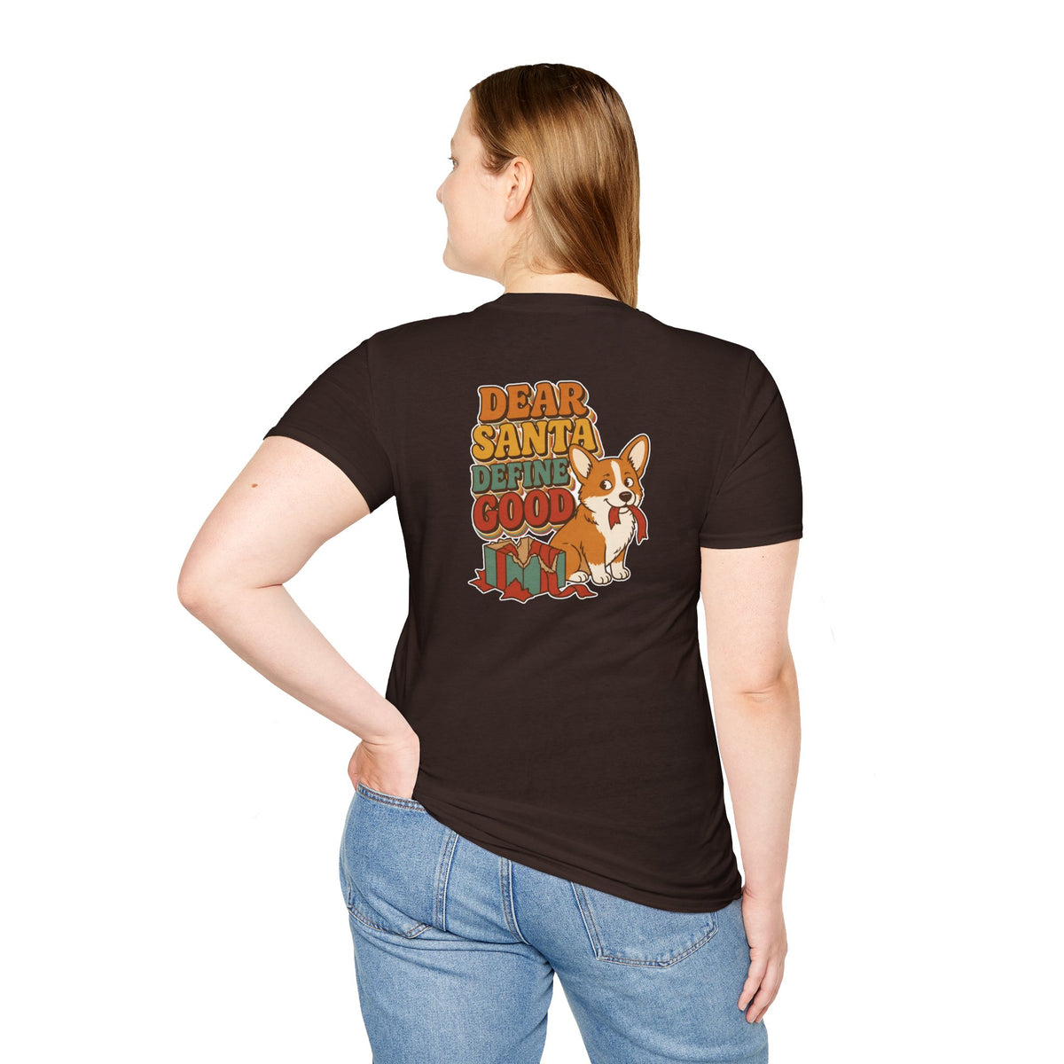 Retro Christmas Dog T-Shirt Dear Santa Define Good Vintage Dog Lover Shirt Unisex Softstyle Tee Christmas Gift