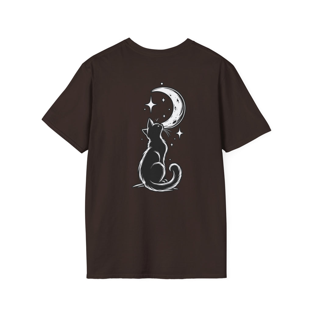 Black Cat Shirt Moon Silhouette Minimalist Funny Cat Lover Graphic Tee Unique Gift Black Cat T shirt