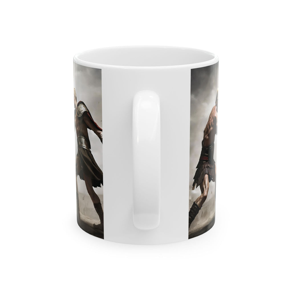 Donald Trump vs Vladimir Putin Battle in Arena Funny Coffee Mug Spartacus 11oz 2026 Usa Russia