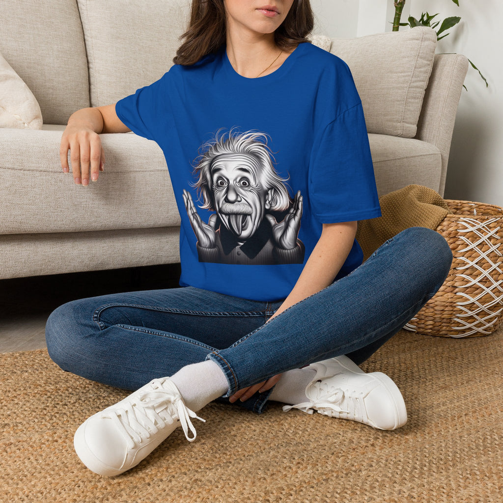 Funny Albert Einstein Print T-Shirt Unisex Softstyle T-Shirt Cotton Unique Gift