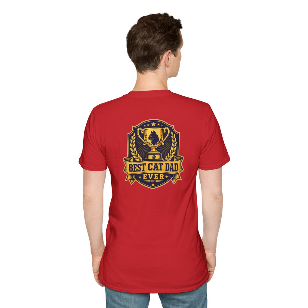 Best Cat Dad Ever Shirt Vintage Trophy Badge Cat Lover Graphic Tee Dark Humor Tee Unique Gift Funny Tshirt