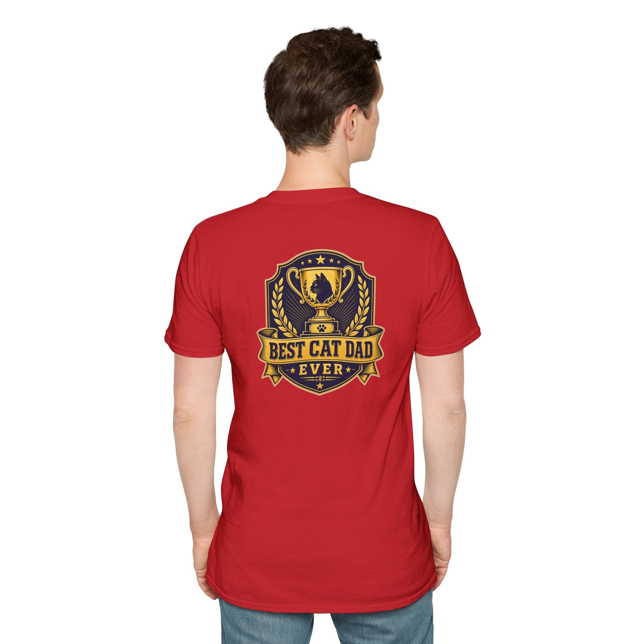 Best Cat Dad Ever Shirt Vintage Trophy Badge Cat Lover Graphic Tee Dark Humor Tee Unique Gift Funny Tshirt