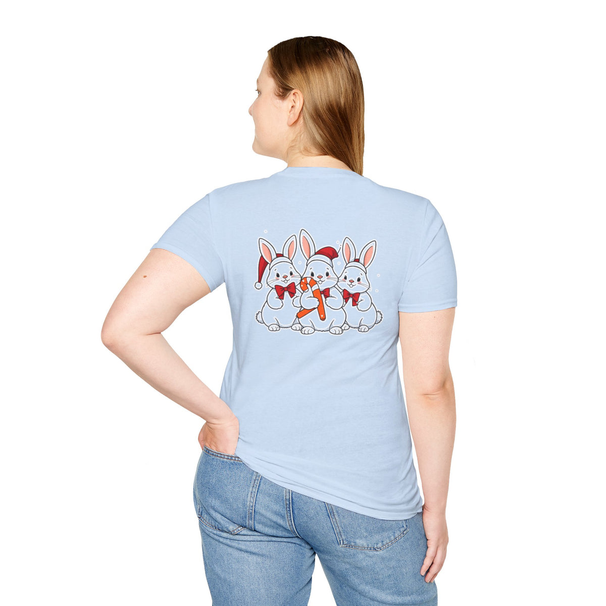 Christmas Rabbits Family T-Shirt | Cute Cartoon Holiday Design Unique Holiday Gift Shirt