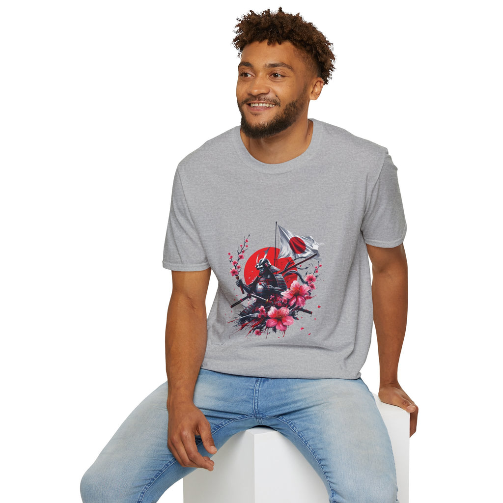 Japan Unisex Softstyle T-Shirt Japanese Art Sakura Samurai Cotton Gift Unique