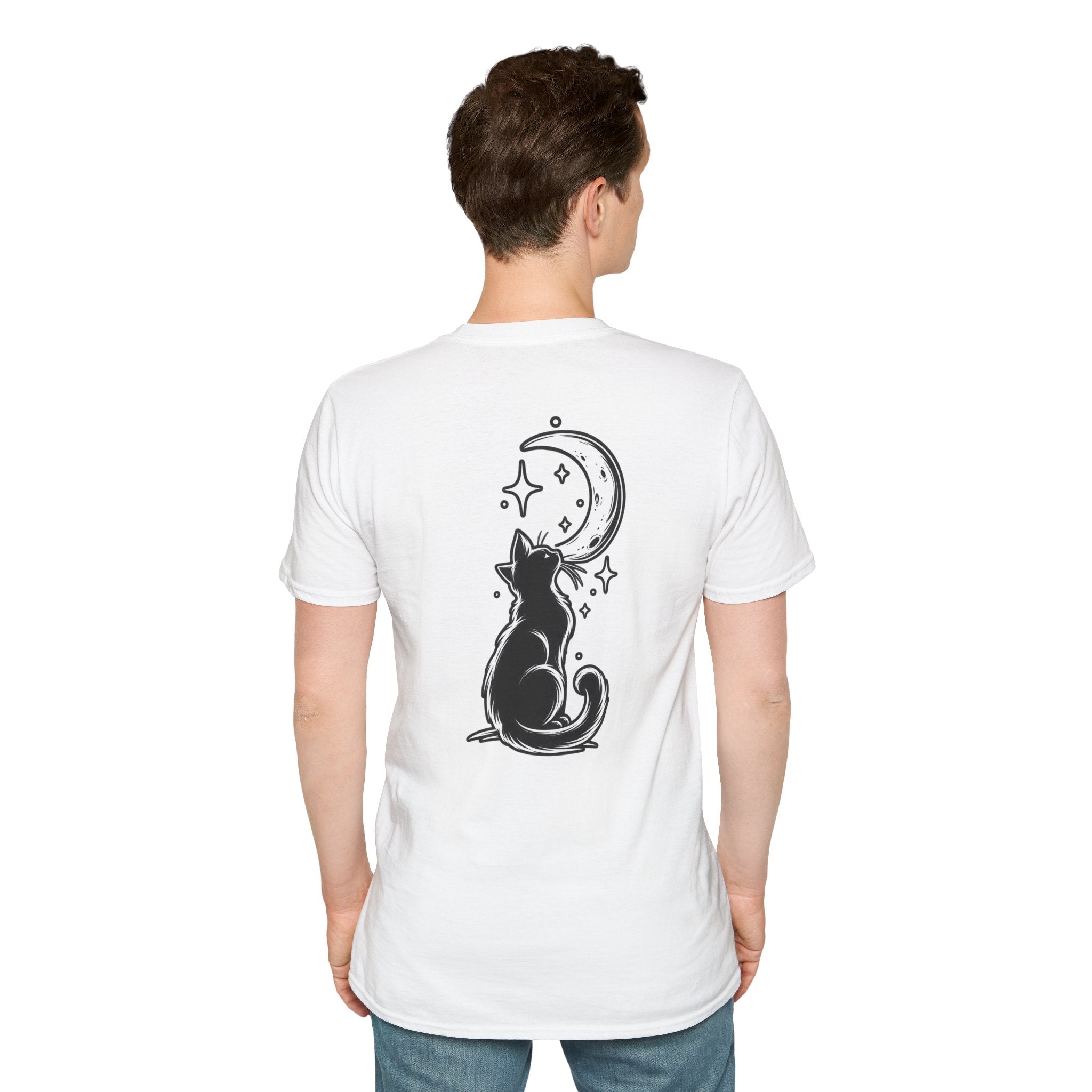 Black Cat Shirt Moon Silhouette Minimalist Funny Cat Lover Graphic Tee Unique Gift Black Cat T shirt