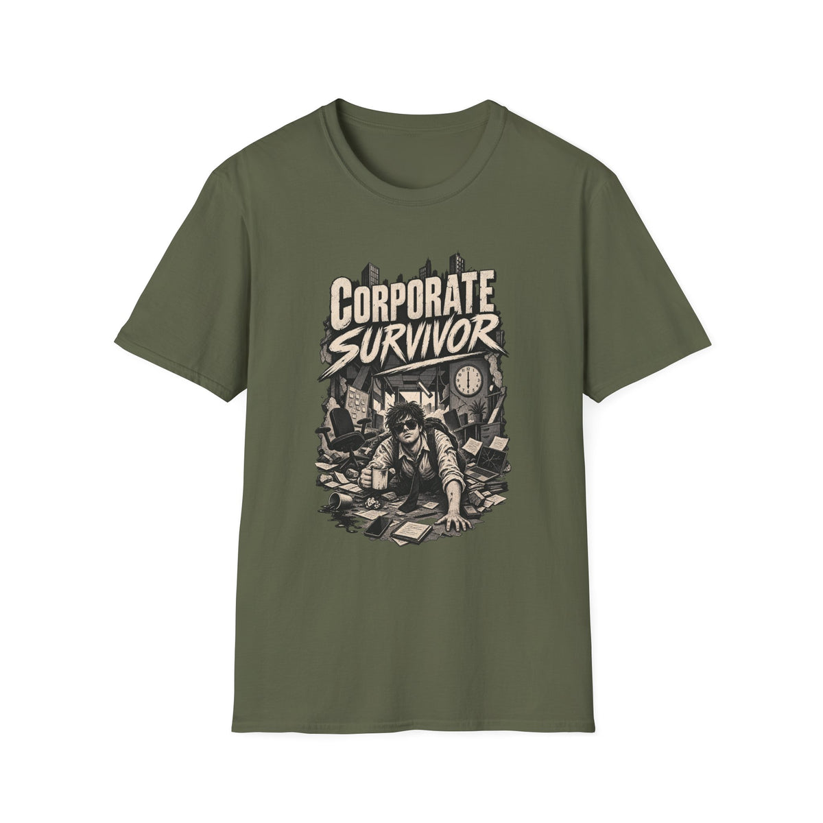 Funny Dark Humor Tshirt — Funny Office Tshirt Dark Humor Graphic Tee Unique Coworker Gift CORPORATE SURVIVOR Shirt
