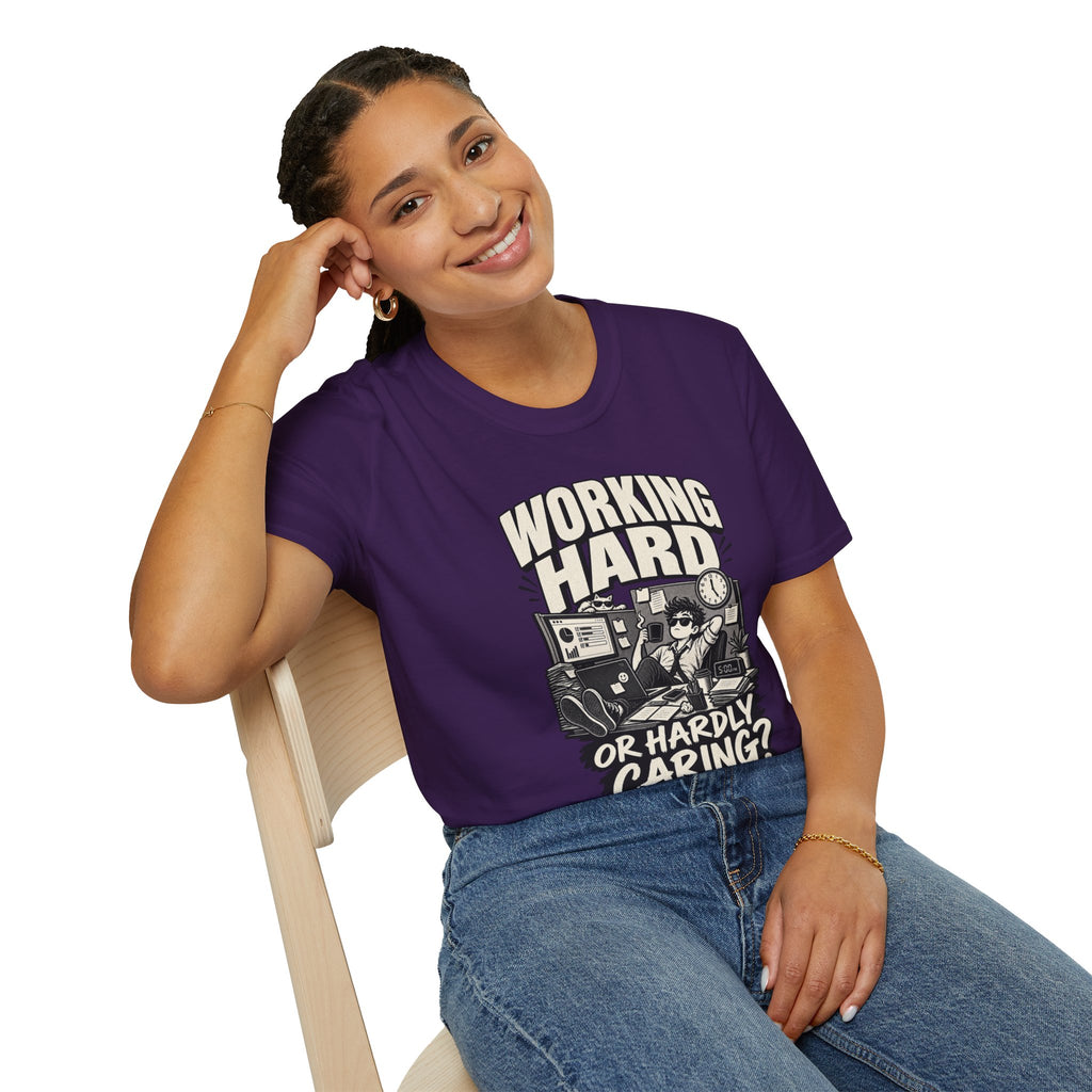 Funny Dark Humor Tshirt — Funny Office Tshirt Dark Humor Graphic Tee Unique Coworker Gift WORKING HARD Shirt