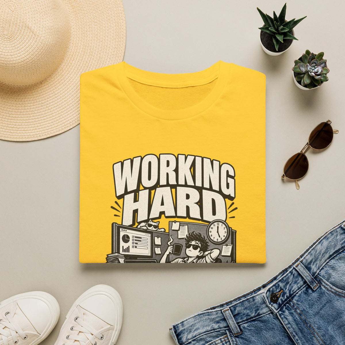 Funny Dark Humor Tshirt — Funny Office Tshirt Dark Humor Graphic Tee Unique Coworker Gift WORKING HARD Shirt