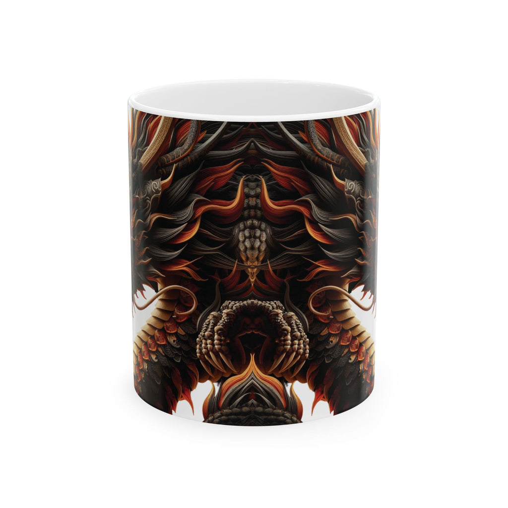 Japan Dragon Mug White Ceramic Tea Coffee Cup Unique Birthday Gift Animal Lover 11oz