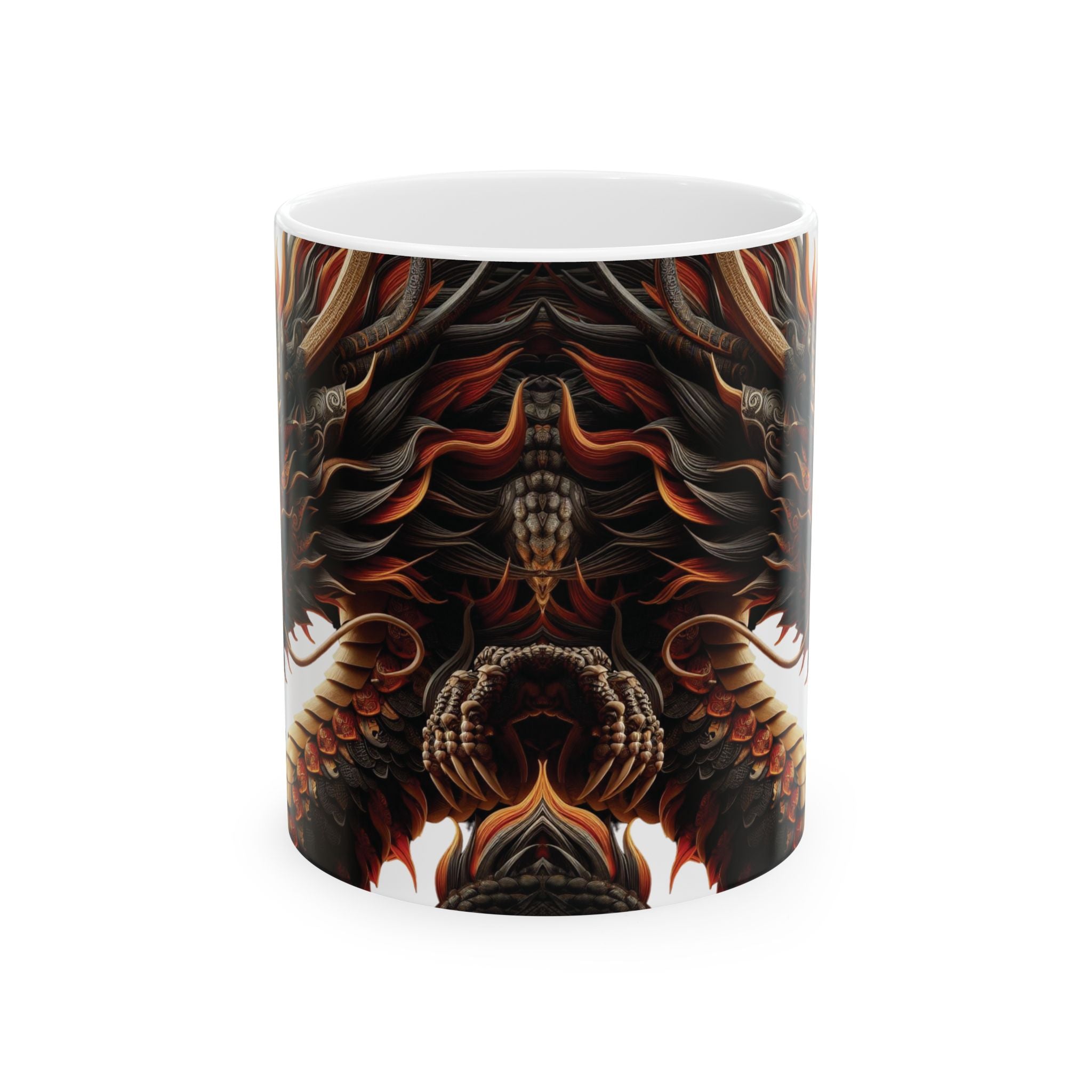 Japan Dragon Mug White Ceramic Tea Coffee Cup Unique Birthday Gift Animal Lover 11oz