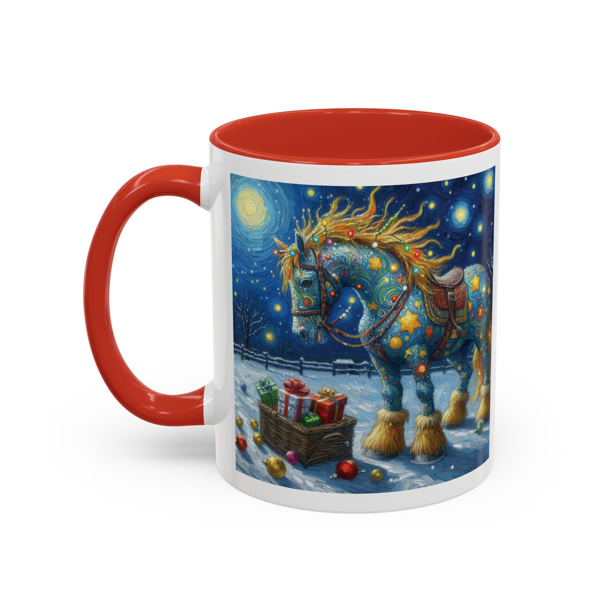 Christmas Mug Horse Mug Van Gogh Art Funny Coffee Tea Ceramic Mug Santa Gift Cup