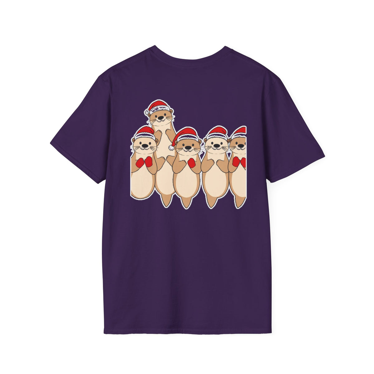 Christmas Otters Family T-Shirt | Cute Cartoon Holiday Design Unique Shirt Gift