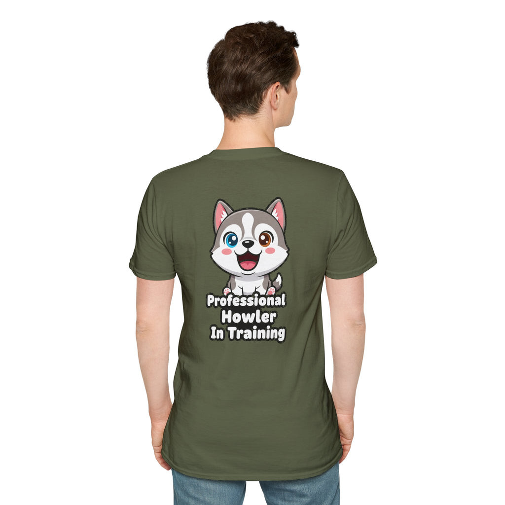 Cute Husky Shirt Professional Howler In Training Funny Dog Lover Unisex Softstyle Tee Gift