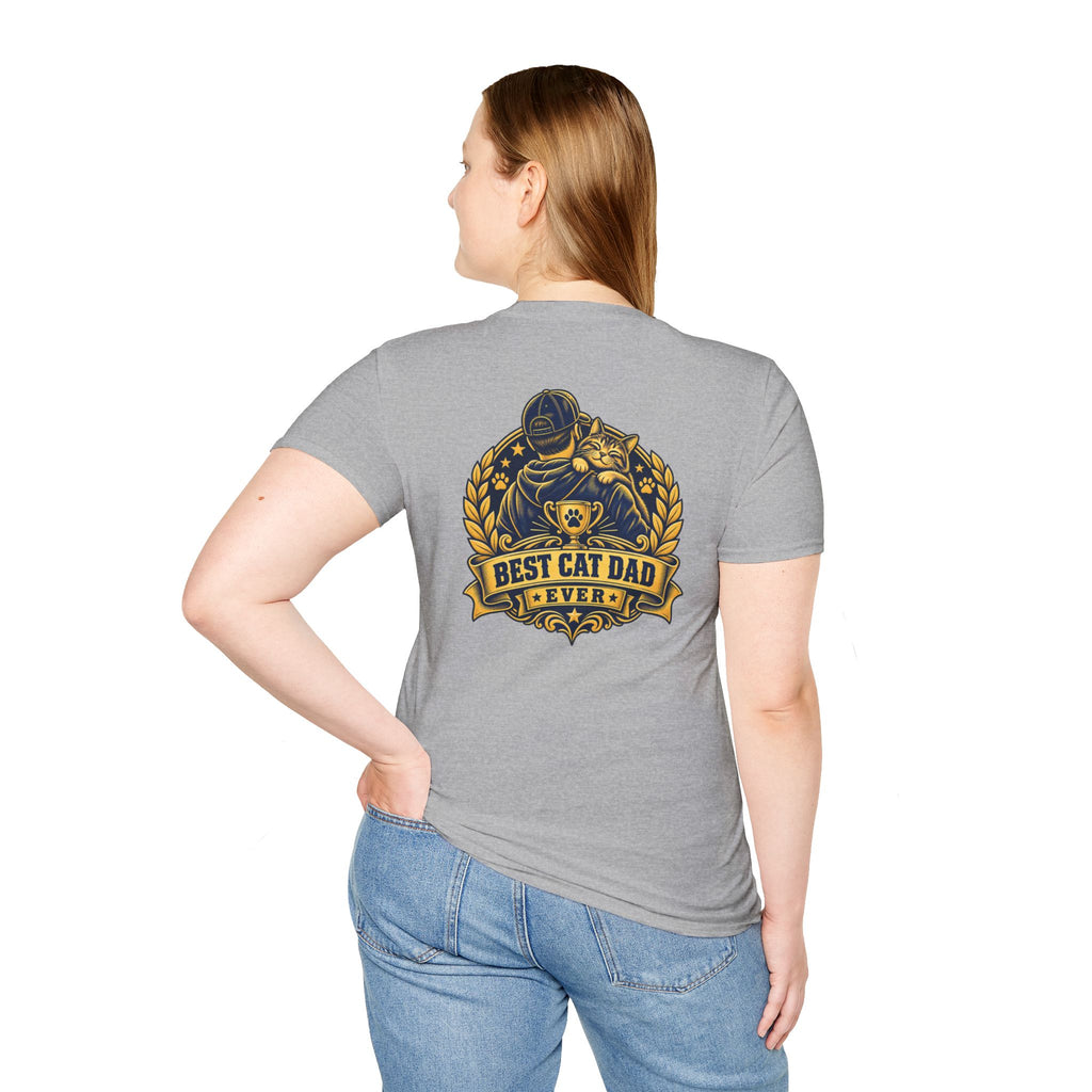 Best Cat Dad Ever Shirt Vintage Trophy Badge Cat Lover Graphic Tee Dark Humor Tee Unique Gift Funny Tshirt