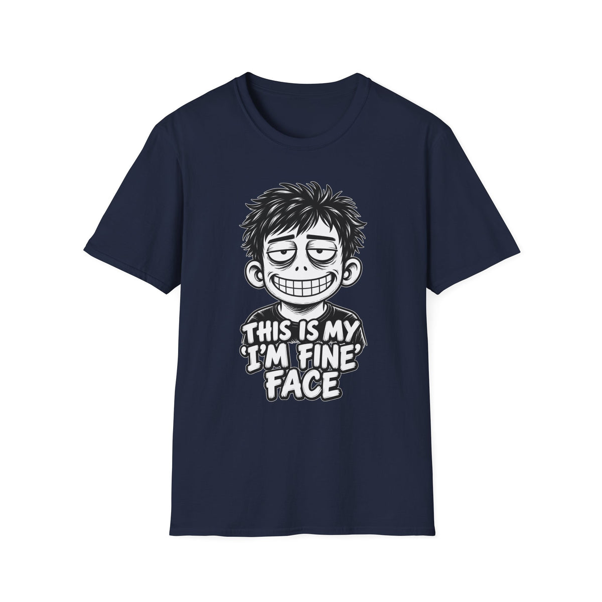Funny Dark Humor Shirt This Is My I'm Fine Face Funny Office Tee Unique Gift