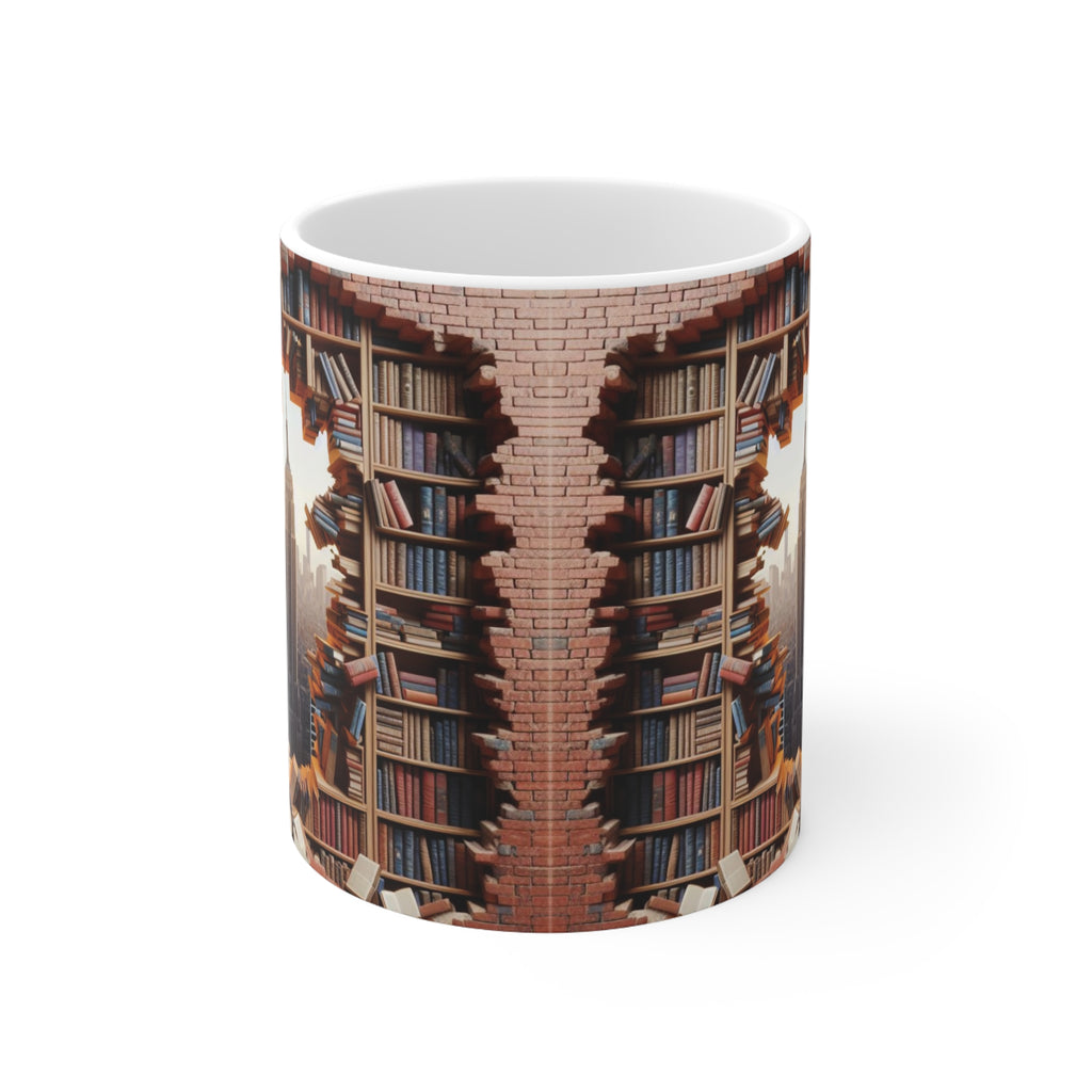 3D Bookshelf Mug Library Mugs Cute New York Coffee Cup Tea Mug Gift Friend Funny
