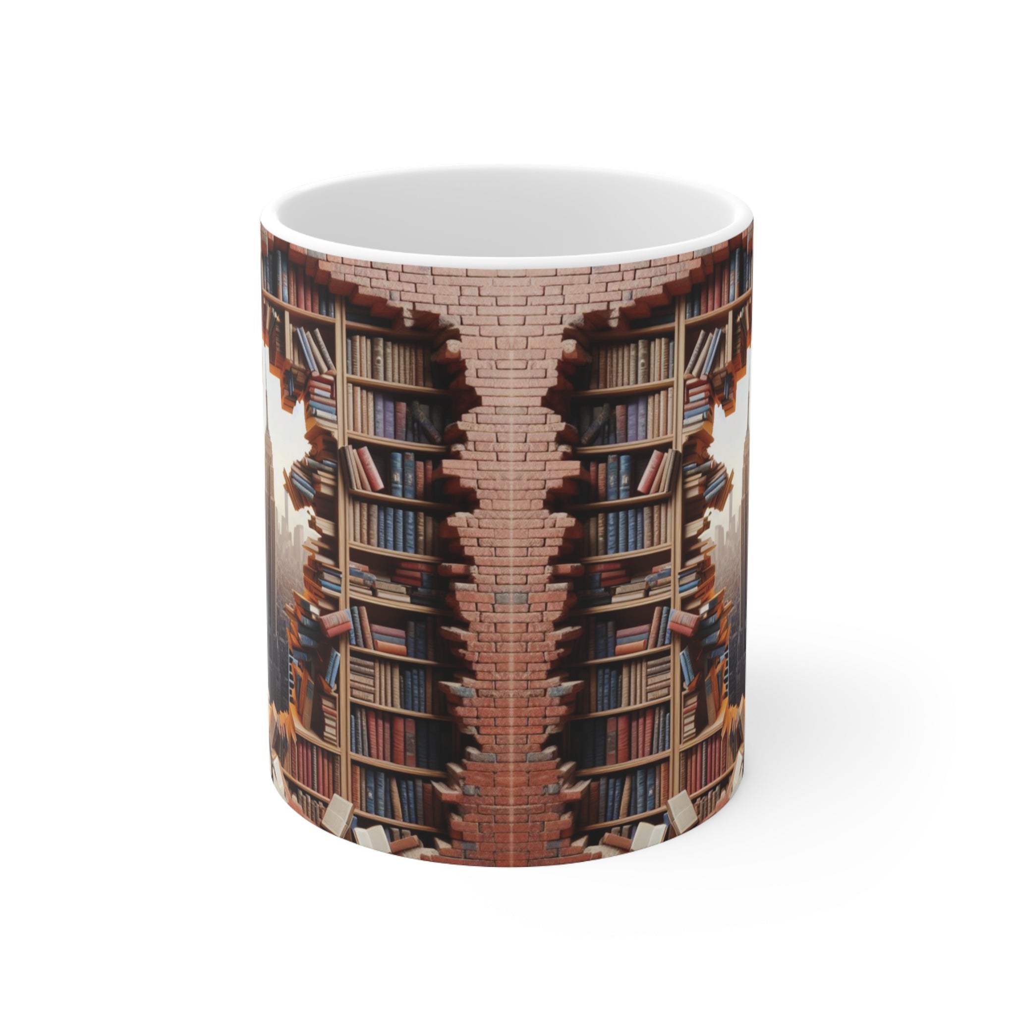 3D Bookshelf Mug Library Mugs Cute New York Coffee Cup Tea Mug Gift Friend Funny