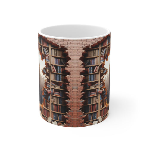 3D Bookshelf Mug Library Mugs Cute New York Coffee Cup Tea Mug Gift Friend Funny