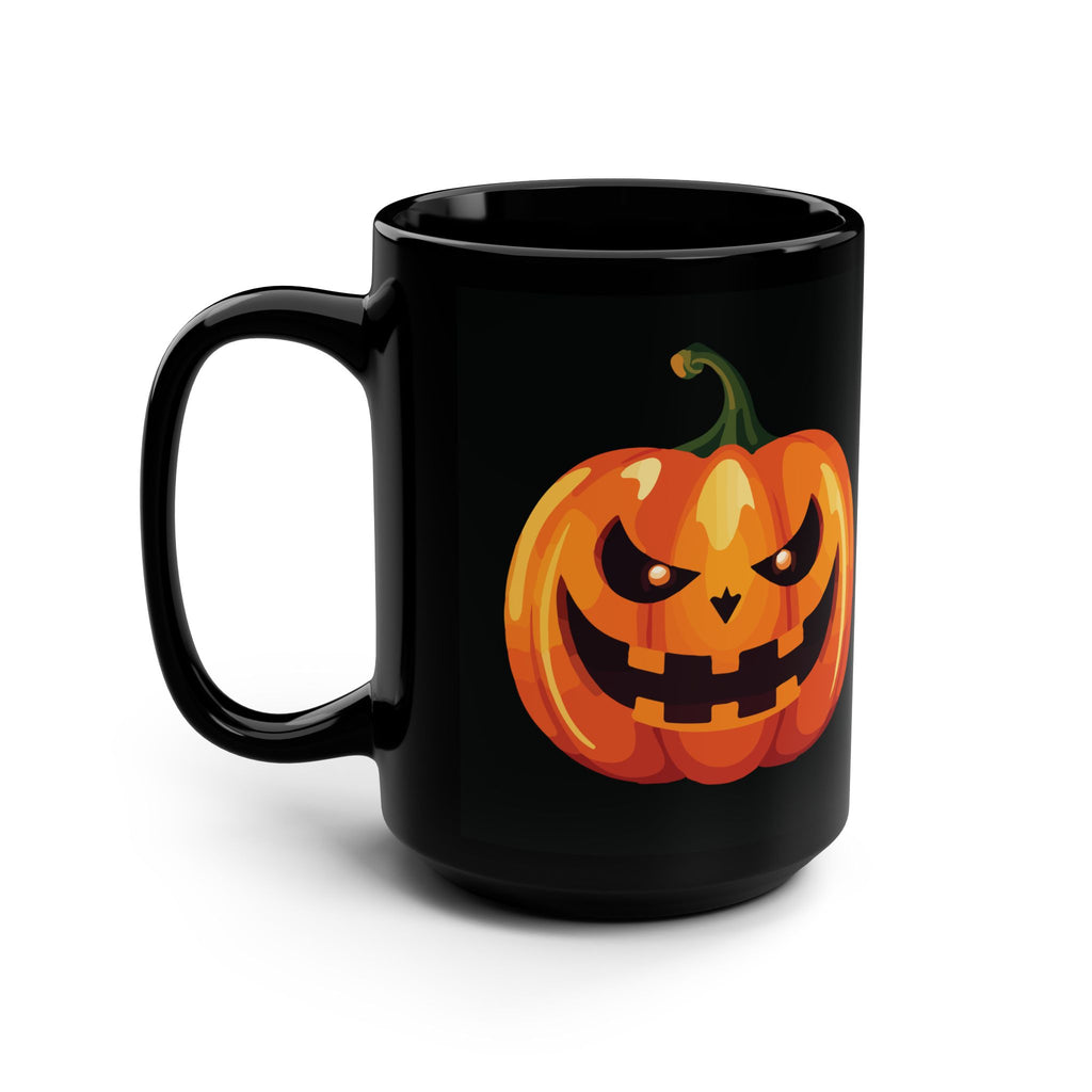 Happy Halloween Pumpkin Spooky Funny Gift Black Coffee Mug Halloween 15oz