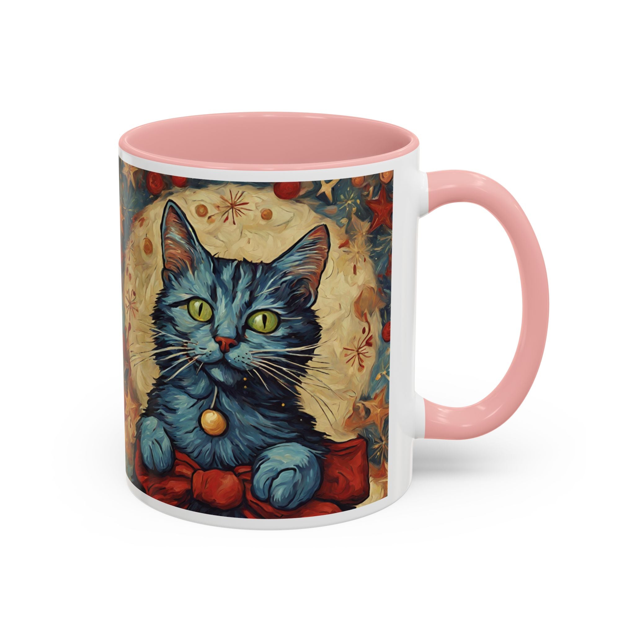 Christmas Mug Cat Mug Mom Lover Van Gogh Art Funny Coffee Tea Ceramic Mug