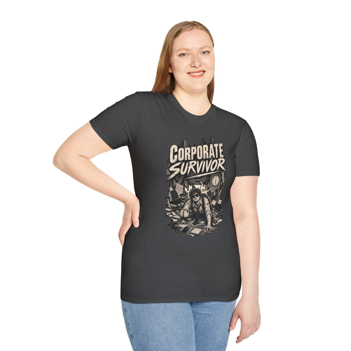 Funny Dark Humor Tshirt — Funny Office Tshirt Dark Humor Graphic Tee Unique Coworker Gift CORPORATE SURVIVOR Shirt