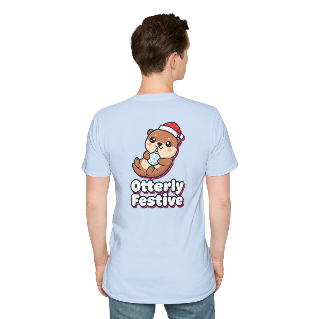 Cute Christmas Shirt Otterly Festive Funny Animal Unisex Softstyle Tee Christmas Gift