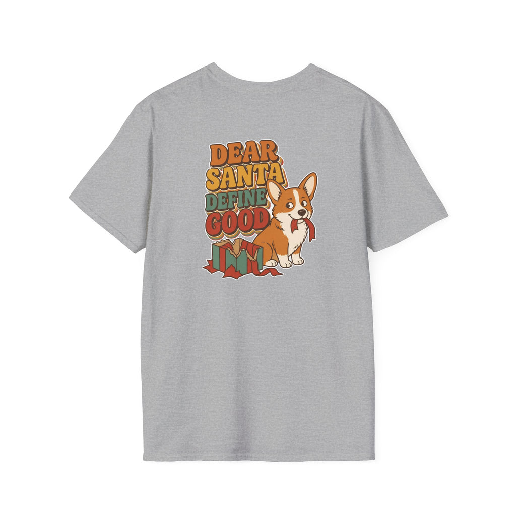 Retro Christmas Dog T-Shirt Dear Santa Define Good Vintage Dog Lover Shirt Unisex Softstyle Tee Christmas Gift