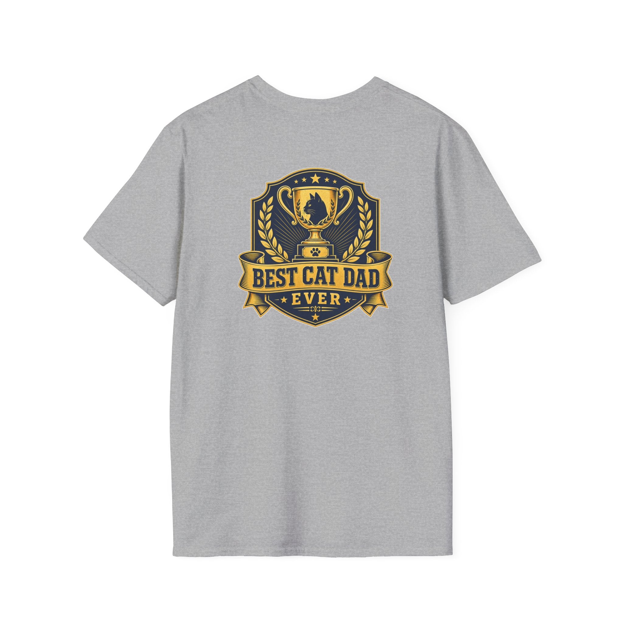 Best Cat Dad Ever Shirt Vintage Trophy Badge Cat Lover Graphic Tee Dark Humor Tee Unique Gift Funny Tshirt