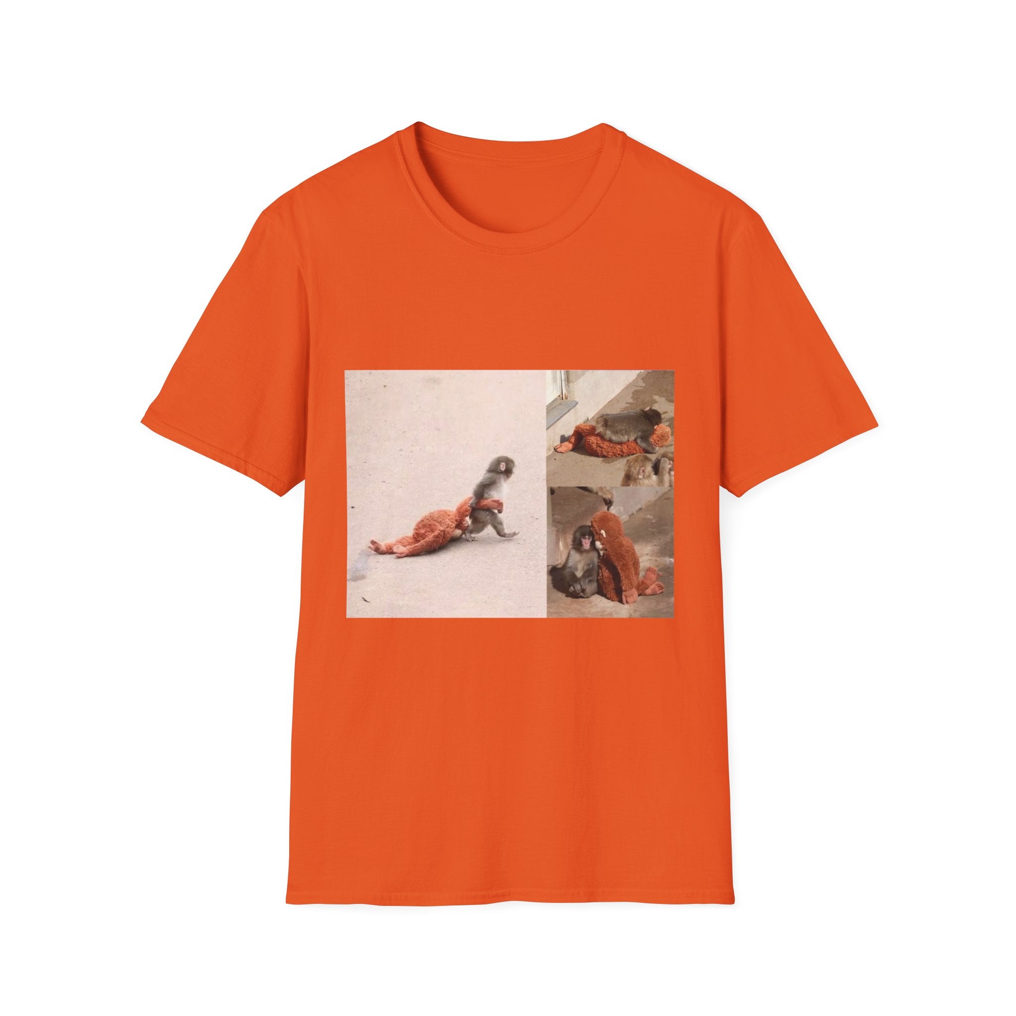 Funny Punch Monkey Viral Animal Tshirt Cute Trendy Unisex Softstyle T-Shirt Gift