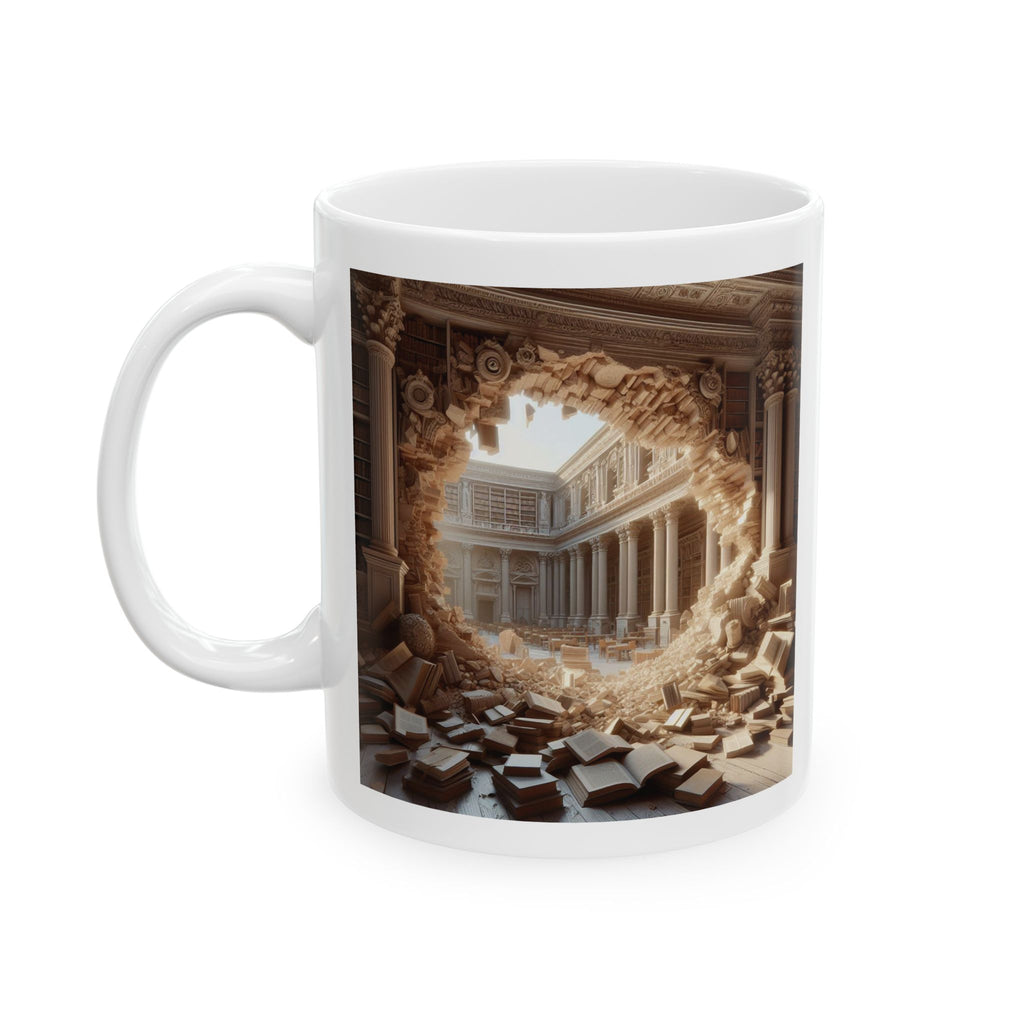 3D Ancient Rome Library Bookshelf Mug Unique Ceramic Mug Coffee Cup Gift Love 11oz