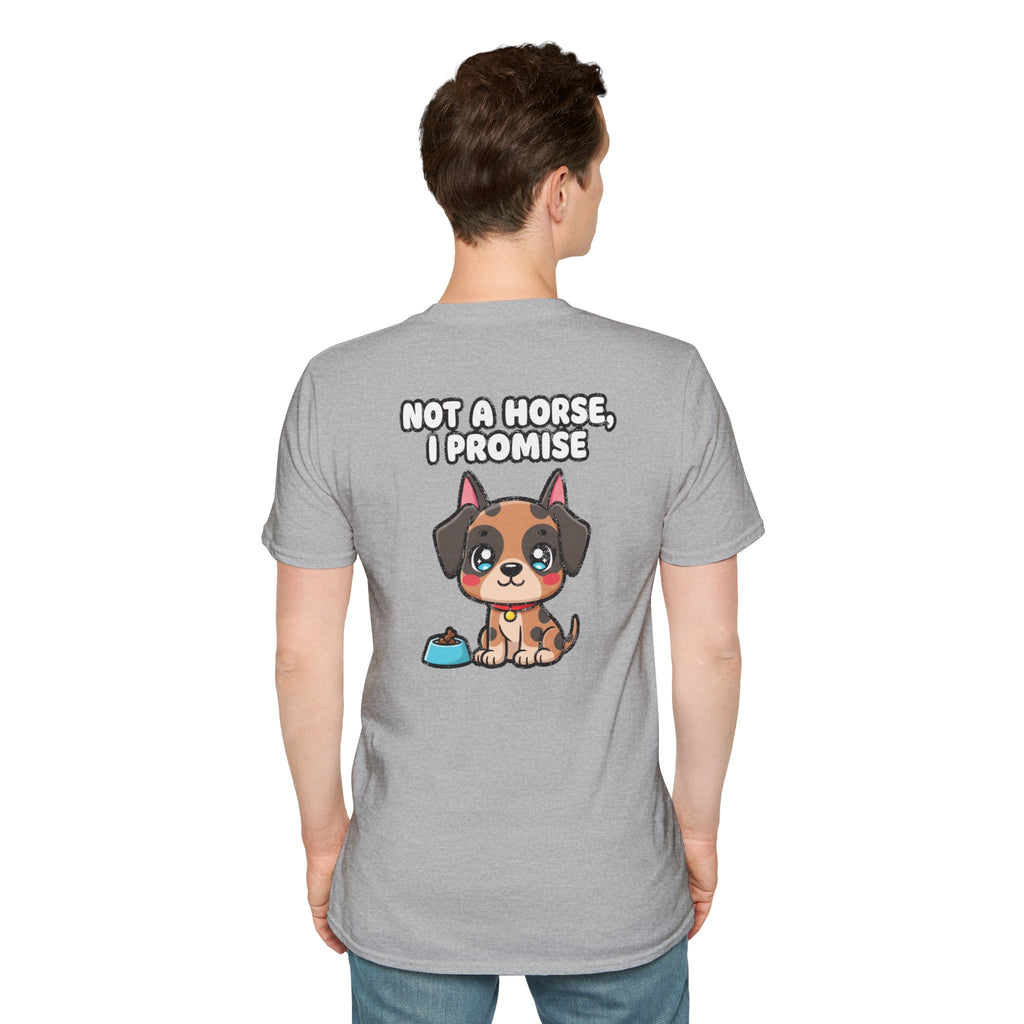Cute Great Dane Shirt Not A Horse, I Promise Funny Dog Lover Unisex Softstyle Tee Gift