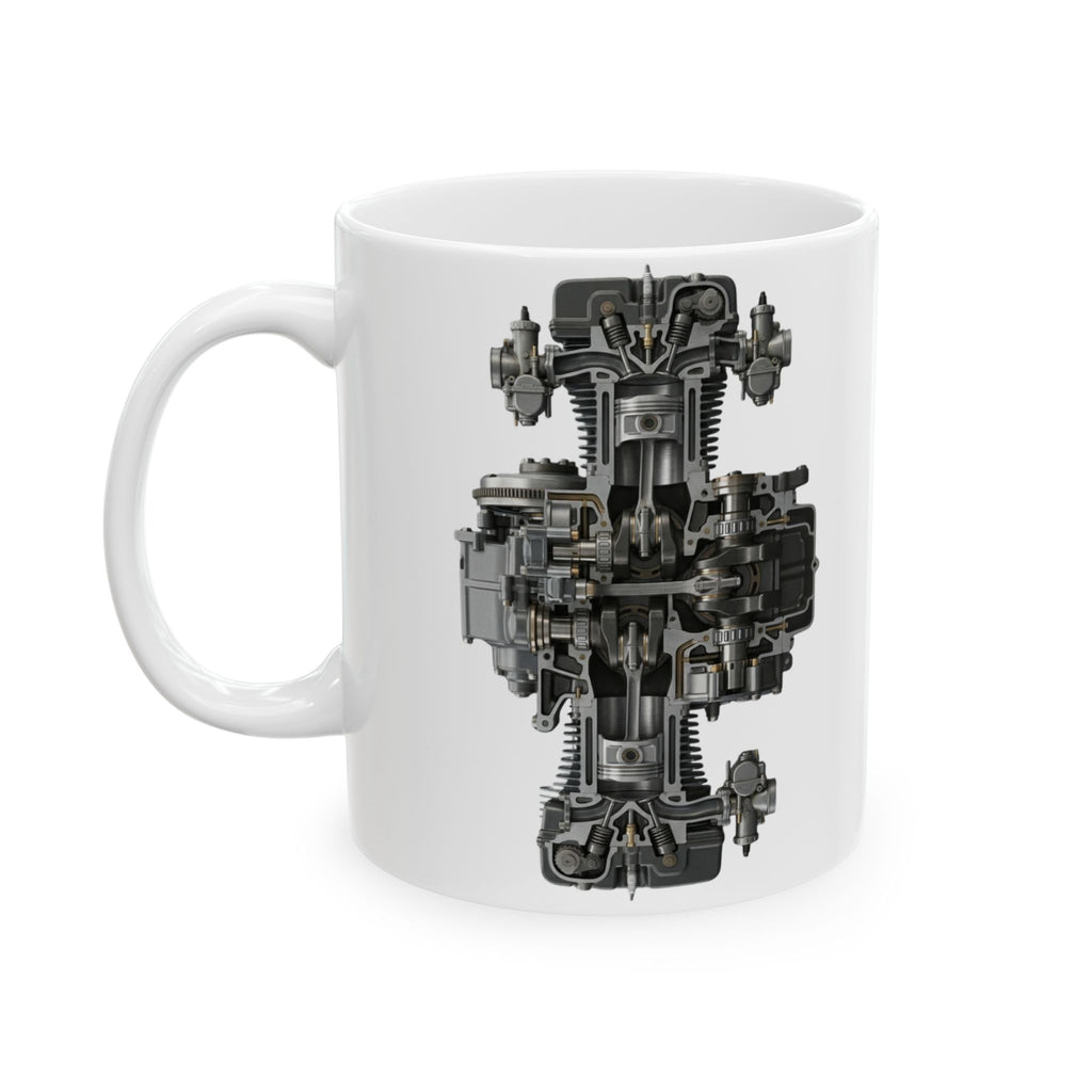Mechanical Engine Mug 11oz Ceramic Coffee Cup Engineering Mechanic Gift for Dad