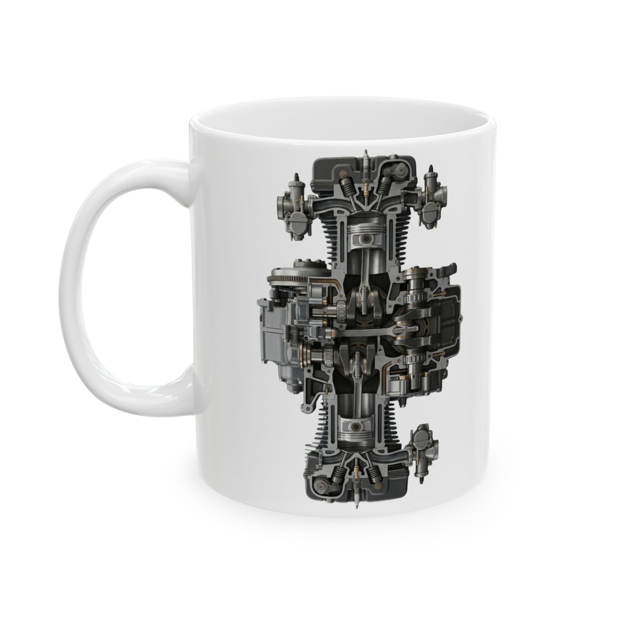 Mechanical Engine Mug 11oz Ceramic Coffee Cup Engineering Mechanic Gift for Dad