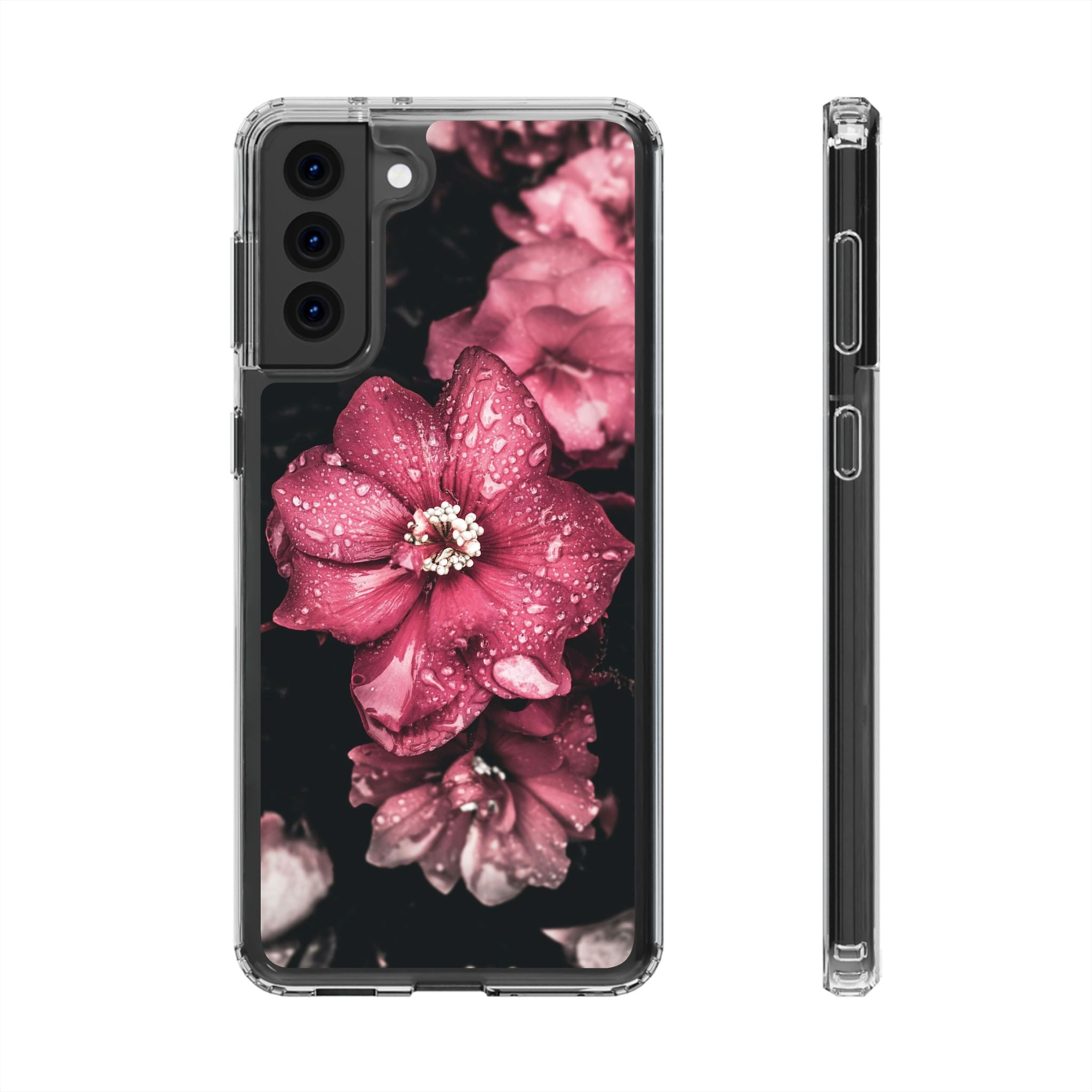 Pink Flowers Clear Cases iPhone Case Samsung Phone Case Unique Gift Cute Phone Cover Unique iPhone 17 Pro Max Phone Case