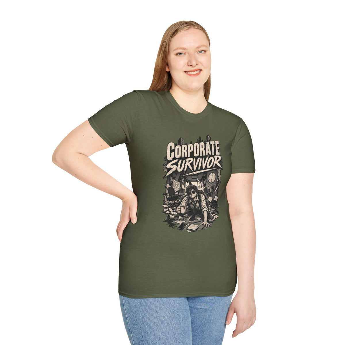 Funny Dark Humor Tshirt — Funny Office Tshirt Dark Humor Graphic Tee Unique Coworker Gift CORPORATE SURVIVOR Shirt