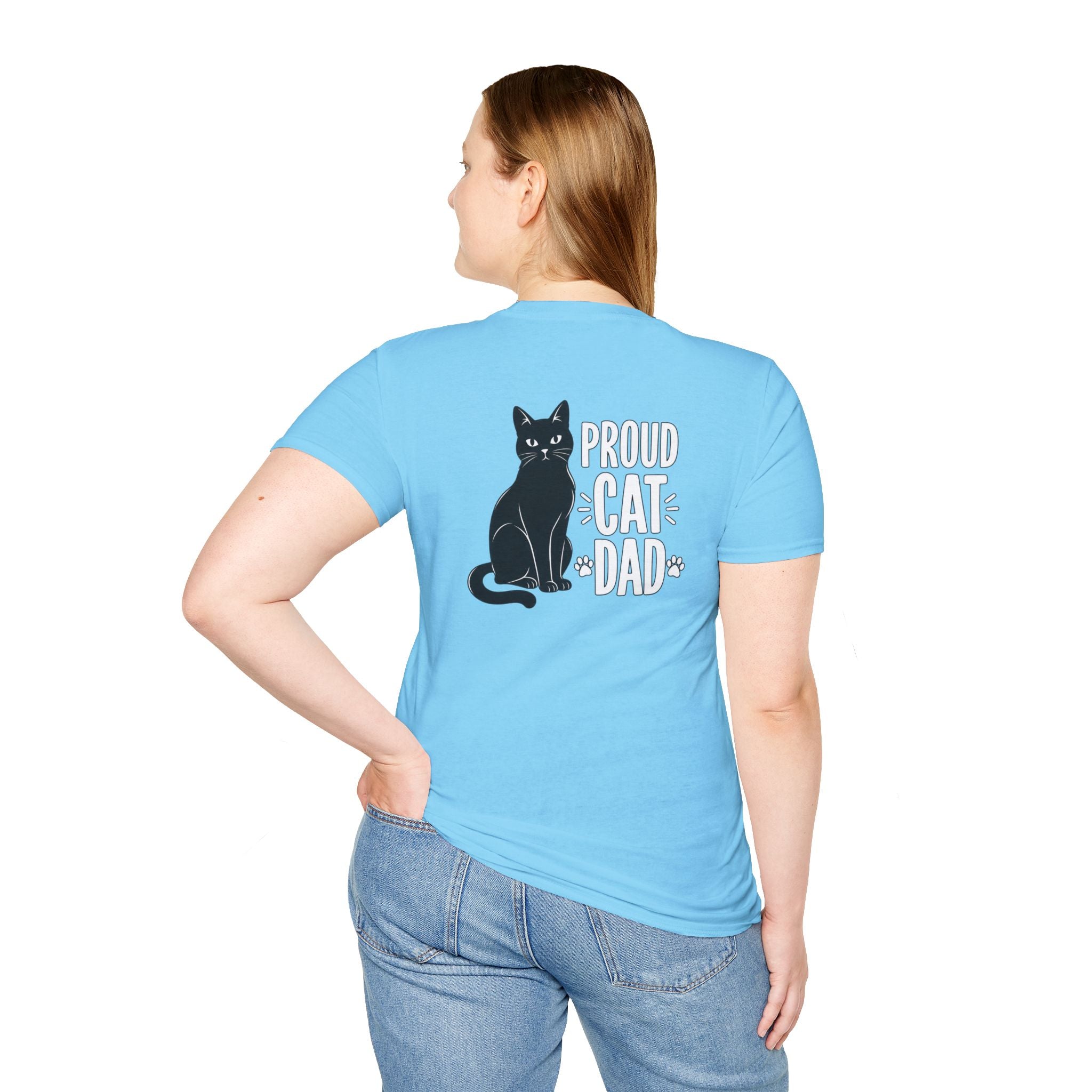 Cat Dad Shirt Proud Cat Dad Black Cat Silhouette Graphic Tee Unique Gift Funny Tshirt