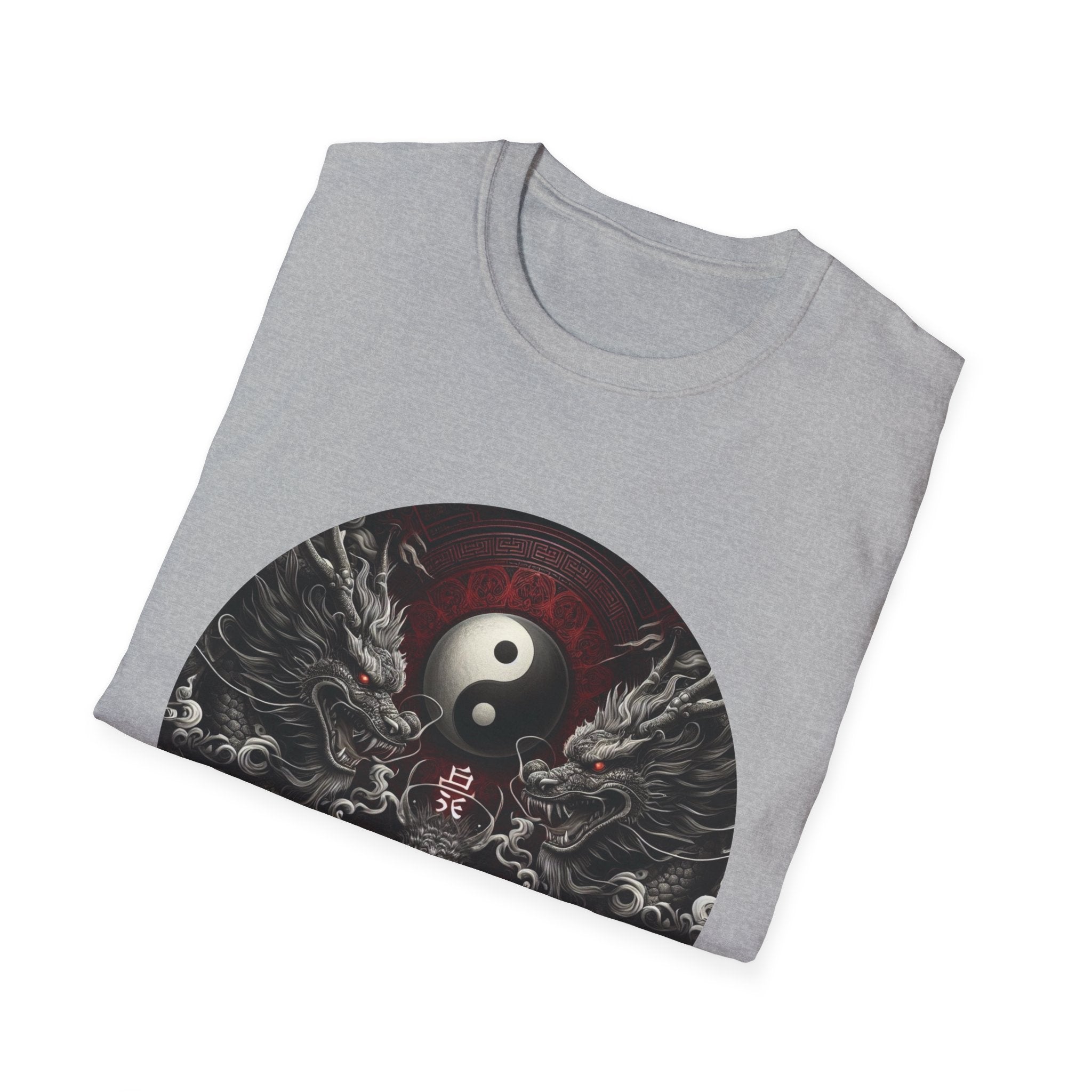 Dragon T-shirt Men Women Graphic Tee Clothing Apparel Symbol Ying Yang Best Gift