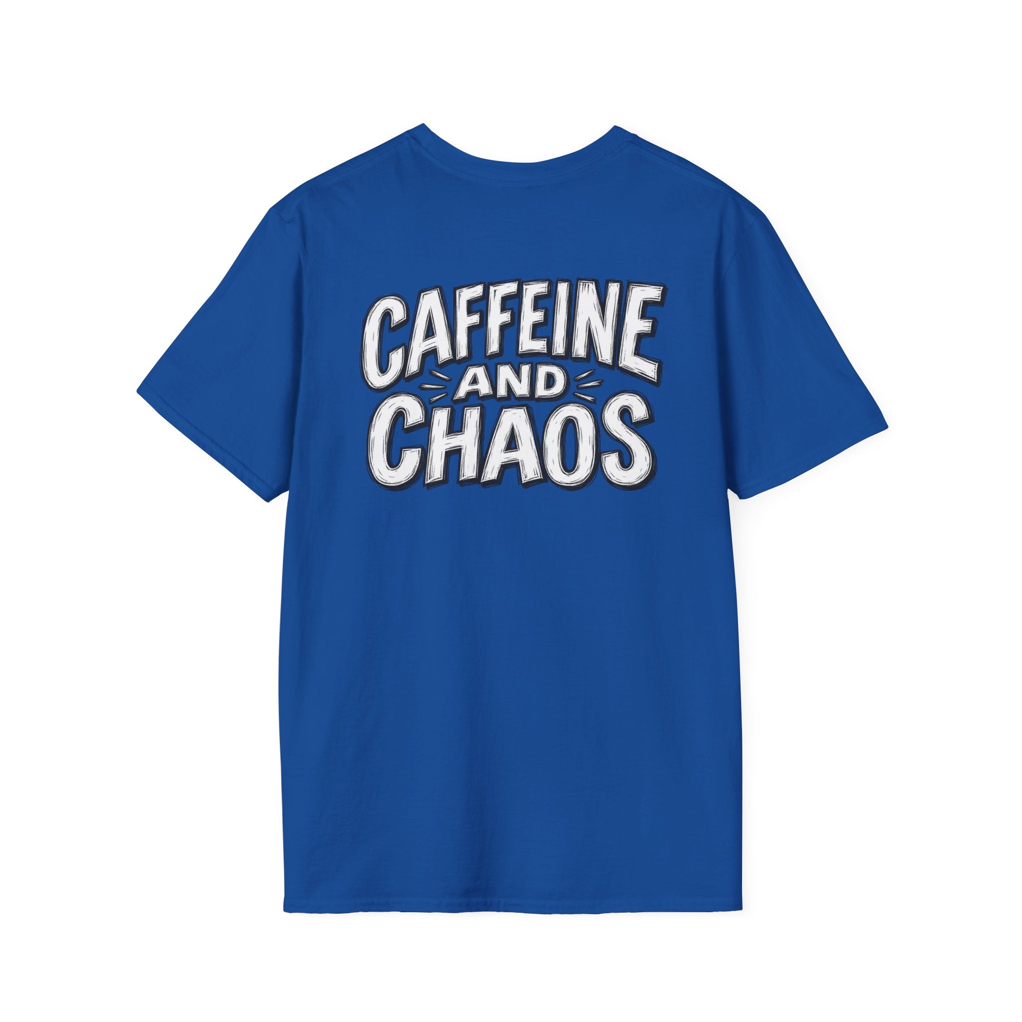 Funny Caffeine and Chaos Shirt Coffee Lover Graphic Tee Dark Humor Tshirt Funny Office Tshirt