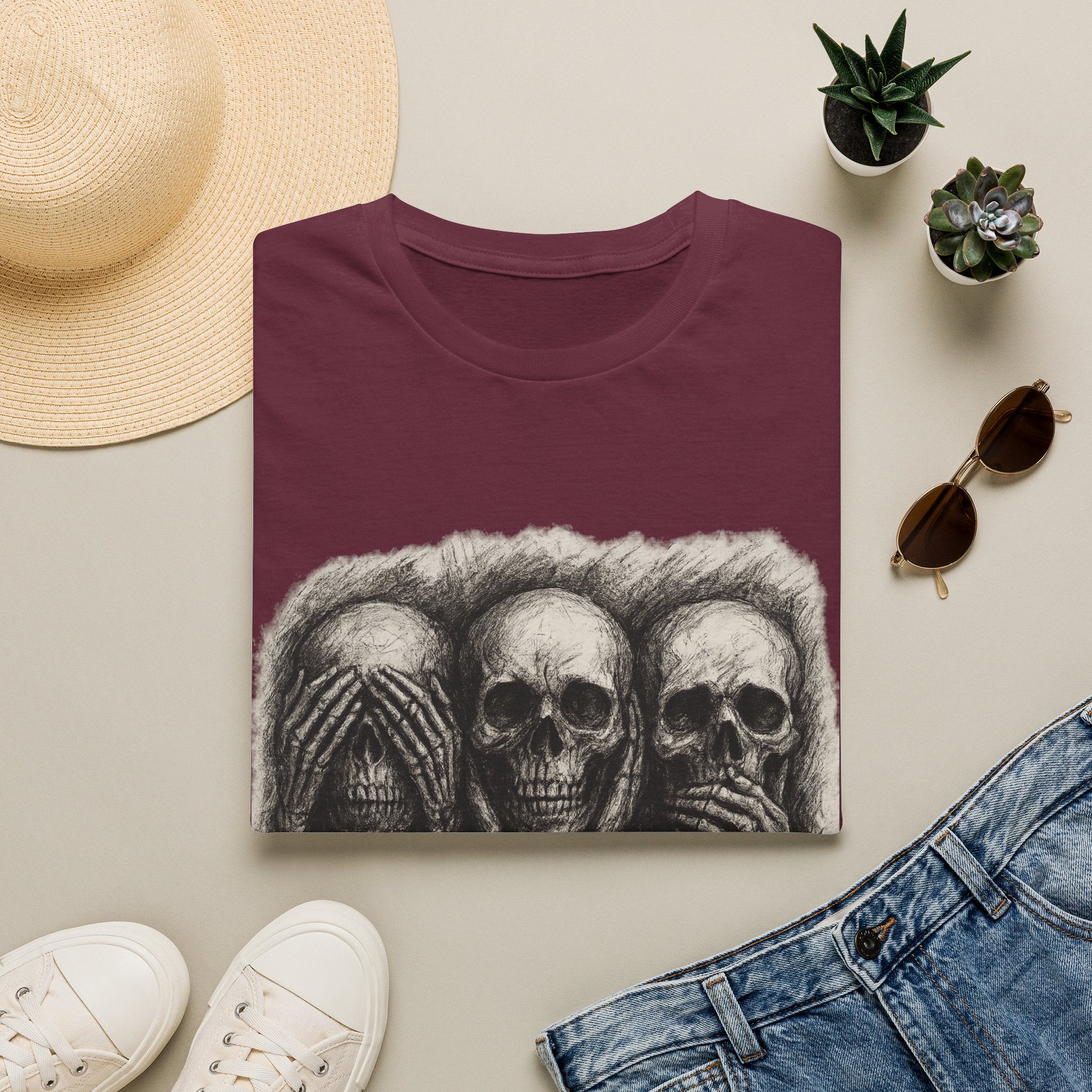Mens Skull T-shirt Graphic Tees Skeleton Apparel Clothing Skulls Accessories Best Gift