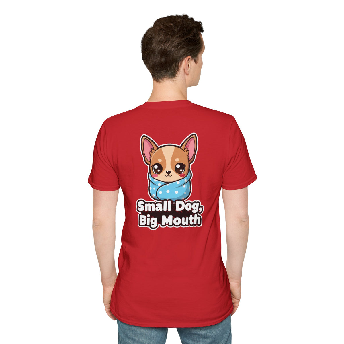 Cute Chihuahua Shirt Small Dog, Big Mouth Funny Dog Lover Unisex Softstyle Tee Gift