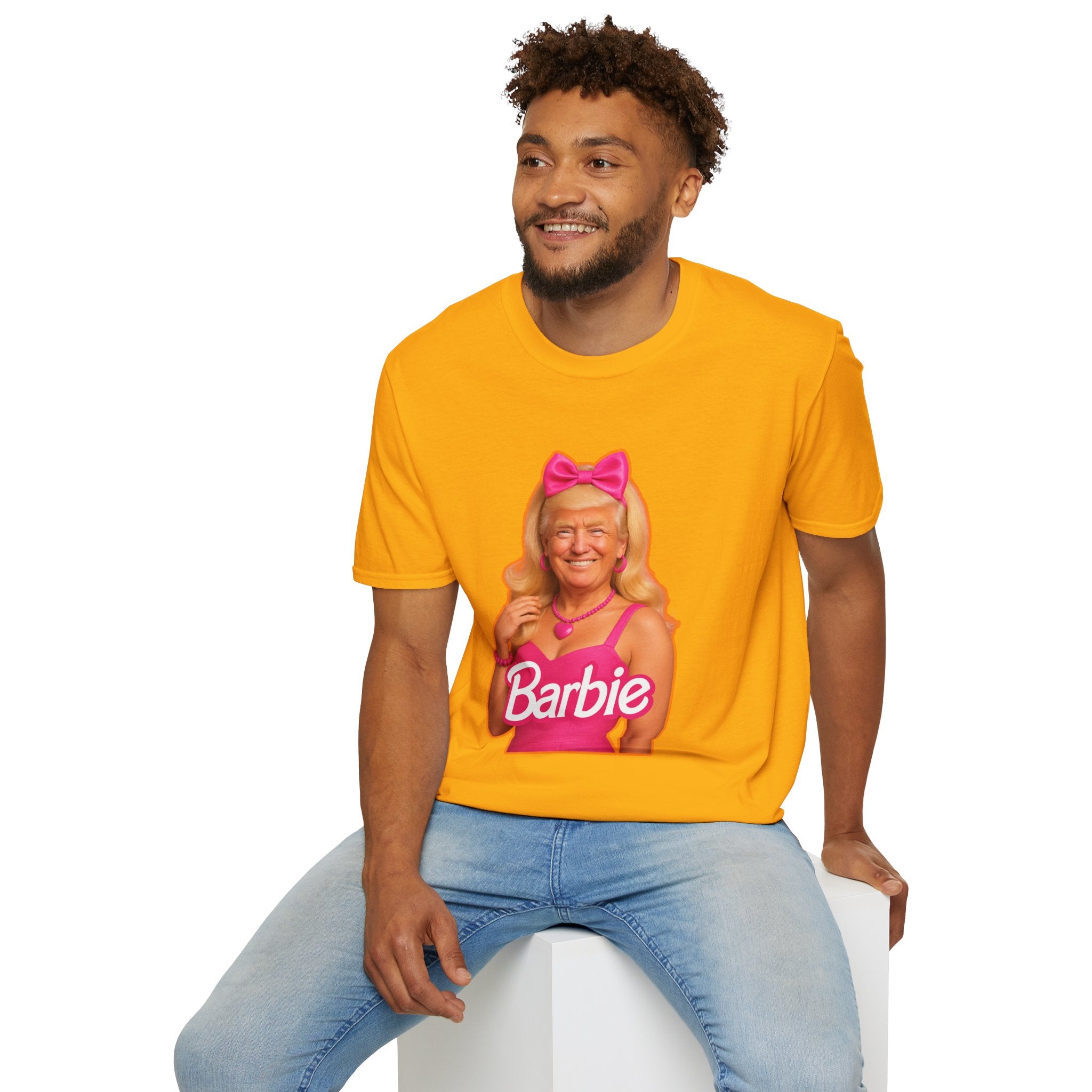 Funny Unique Donald Trump Barbie Unisex T-Shirt Best Gag Gift Cotton Print Soft