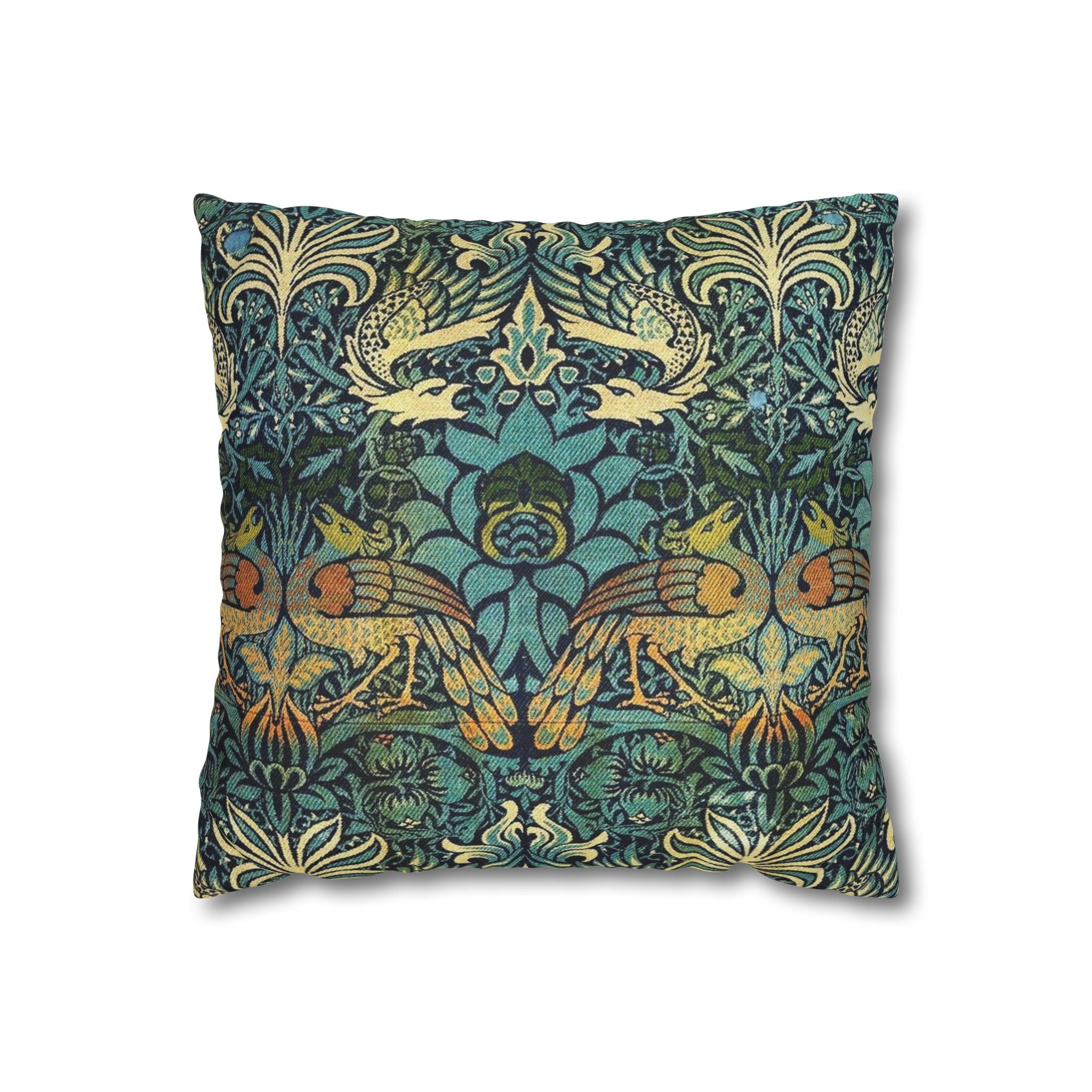 William Morris Spun Square Pillow Case Polyester Aesthetic Decor Art Nouveau