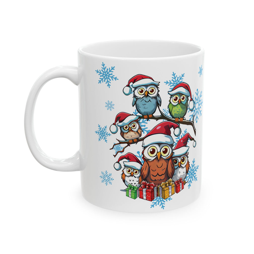 Christmas Mug Owl Mug Unique Funny Mug Ceramic Cute Coffee Cup Holiday Mug Gift