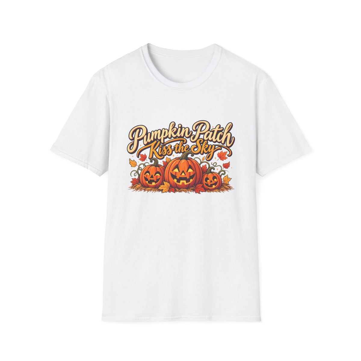 Pumpkin Patch Kiss the Sky Shirt | Cute Fall Jack-O'-Lantern Graphic Tee | Womens Halloween T-Shirt