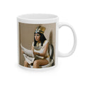 Funny Cleopatra Sitting on Toilet Reading Newspaper Mug Cute Coffee Gift Pharaoh 11oz