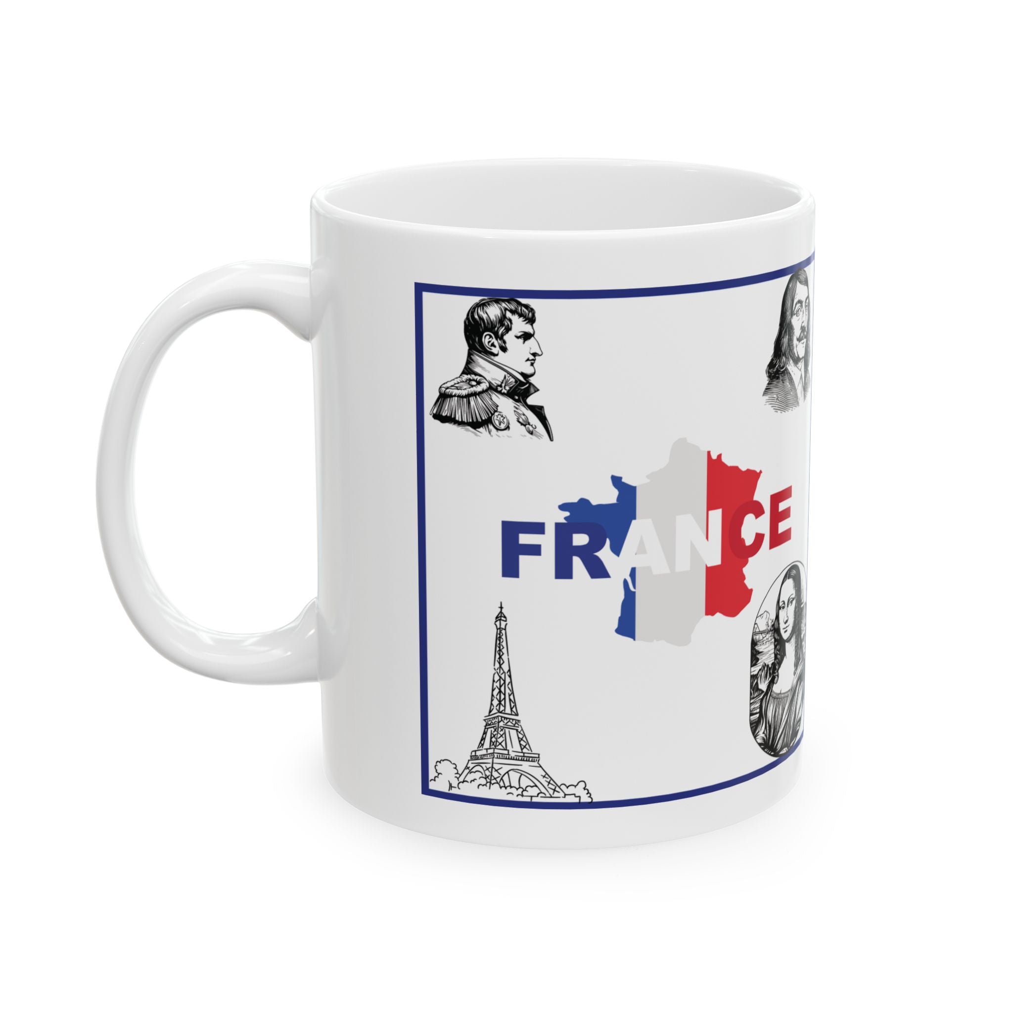 France Mug France Flag Mug History Icons Tea Coffee Cup Ceramic Mug Travel Gift