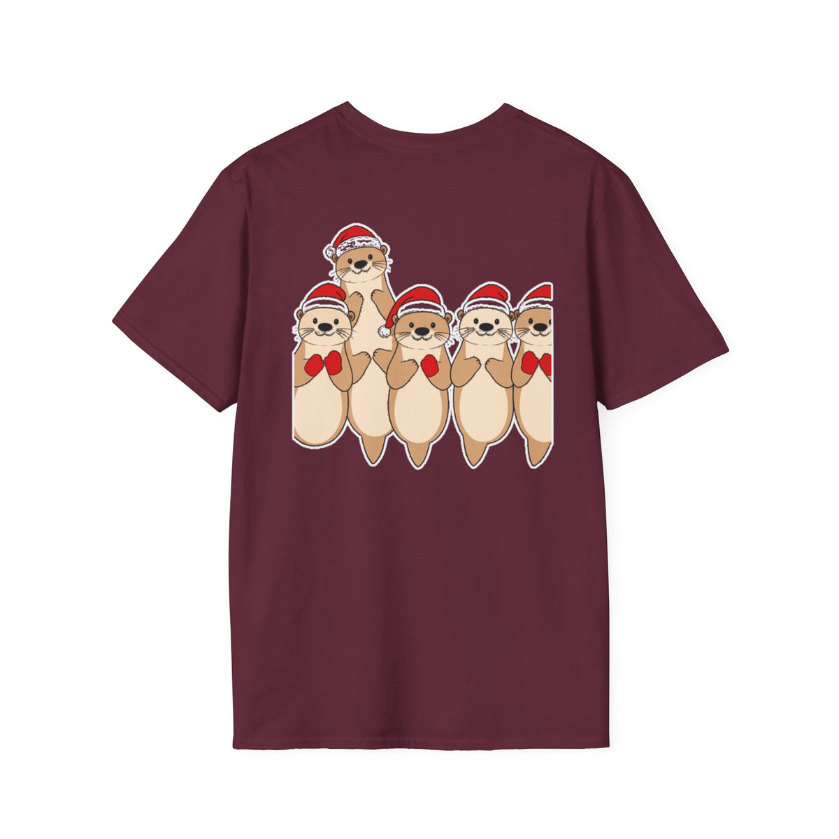Christmas Otters Family T-Shirt | Cute Cartoon Holiday Design Unique Shirt Gift